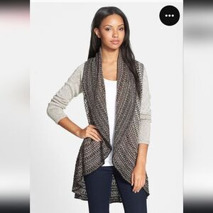 Sioni Studio Open Cardigan Neutral Colors Longer In Back Sz Small